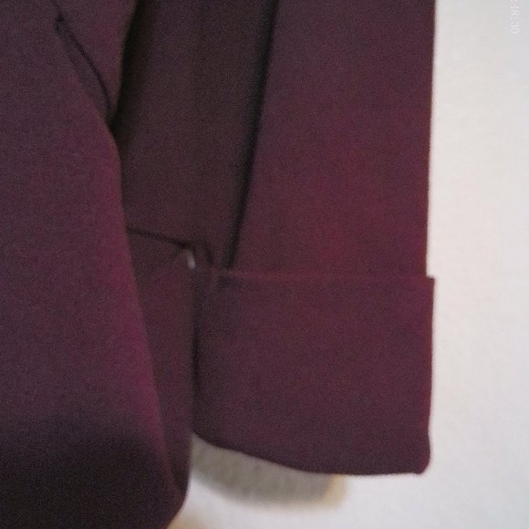 Open Draped Front Burgundy Blazer SZ M by Nina Leonard - Picture 5 of 9
